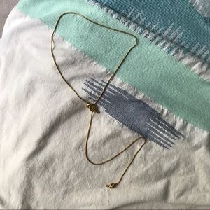 Madewell lariat gold knot necklace